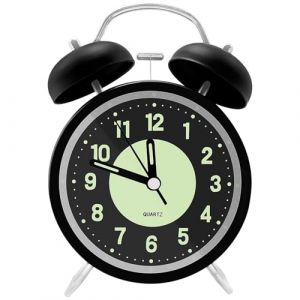 Xpieoyrm 4 Pouces éveil analogique Silencieux avec Cadran Lumineux, Réveil Rond De Chevet Simple Et Moderne, Réveil Portable à Piles pour Enfants, Adolescents, Personnes âgées(Noir) (Xpicefox Store, neuf)
