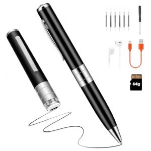 Stylo Enregistrement Vocal 64 Go - Automatique et continu par Activation rotative, enregistreur Audio Invisible pour Les Cours, Les r&eacute;unions, Les entretiens (Q91-01) (BalazsStore, neuf)