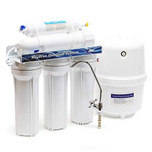 Naturewater NW-RO50-NP35 – Système d'Osmose Inverse (RO) à 5 étapes – 190 l/jour 50 GPD – avec réservoir – Montage mural, Sous évier – Osmoseur Filtration Purification Filtre à Eau potable robinet (Wiltec Wildanger Technik GmbH, neuf)