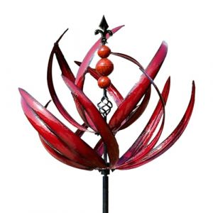 ARSBORUI Éolienne de jardin, 3D Harlow Wind Spinner, en métal pour cour et jardin, sculptures à vent et toupies, éolienne cinétique avec piquet pour terrasse, pelouse et jardin (Aispring, neuf)