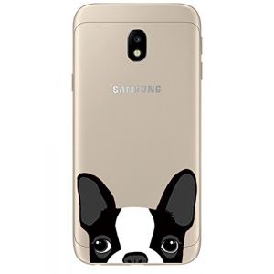 NOVAGO Compatible avec Samsung Galaxy J3 2017 J330 Coque Souple et r&eacute;sistante Anti Choc avec Impression de qualit&eacute;(Chien) (NOVAGO-Vendeur PRO fran&ccedil;ais, neuf)