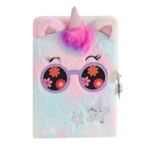 PESLNG Journal intime secret pour fille avec cadenas, carnet en peluche avec cadenas, carnet de notes priv&eacute; pour enfants, cadeau pour l'&eacute;cole, le bureau, les voyages (licorne r&ecirc;ve, multicolore) (LORISWE, neuf)