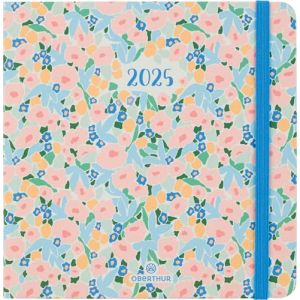 OBERTHUR - 1 Agenda Semainier Carré ANAHITA 16 - Janvier 2025 à Décembre 2025 - Dimension 16 x 16 cm - Couverture Fleur Pastel - 2 Langues (Papeterie Libellus, neuf)