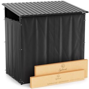 Gartenzeit® Étagère en bois de cheminée extérieure XXXL 186 x 105 x 185 cm - 3,45 m³, 5,25 SRM, cadre 30 x 30 mm, toit galvanisé, 105 cm de profondeur (Braunscherbusiness, neuf)