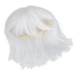 HAPINARY Perruque Femme Bob Droite Blanche Synthétique Moyenne Naturelle Style Frange Adaptée Quotidien et Cosplay (Gan Gardner, neuf)