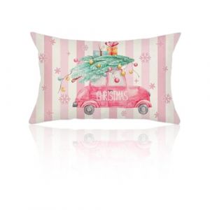 YUVKIN Housse de Coussin No&euml;l, Mode et D&eacute;corative, Motif Buffle, Housse Coussin Rectangulaire, Coussin No&euml;l, pour l'Hiver (30 x 50 cm) (HerEdit, neuf)