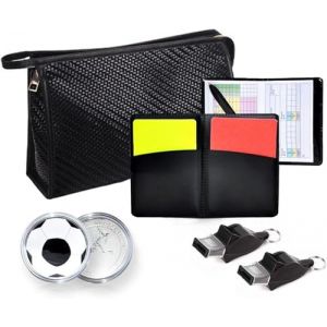 CHSEEO Kit d'arbitre de Football, Accessoires d'arbitre de Sport livr&eacute;s avec sifflet pour entra&icirc;neurs, Cartes Rouges et Jaunes, pi&egrave;ce de jeton de Football, Football Coach Referee Supplies (PinPoundStoreDirect, neuf)