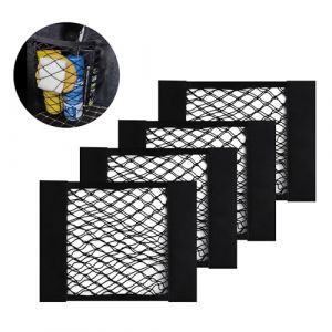 4PCS 30x25cm Filet Rangement,Filet Coffre Voiture Extensible pour Coffre Voiture,Rangement Voiture Universel pour Coffre,Rangement Voiture Interieur pour Voiture,Camion,SUV (30x25cm/4PCS) (GTLM, neuf)