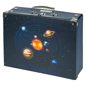 Baagl Valise pour Enfants - Jouets et Fournitures Scolaires, en Carton, Pliable avec Poignée en Métal, Planètes, 32.5 cm (PRESCO GROUP A.S., neuf)