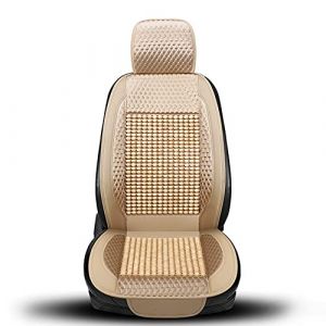 Blueshyhall Housse de Siège Voiture Massage, Perles de Bois Housse de Siège Auto Sièges Avant, Cool Housse de Siège Voiture Respirante, Coussin de Massage Universel pour Voiture, Bureau (Beige) (Blueshyhall, neuf)