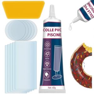 Kit Réparation Piscine, Haute Résistance Kits Entretien Spa, Durable, Kit Réparation Spa Gonflable, Étanche et Transparent, pour Matelas Pneumatiques, Matériaux en EVA, Structures Gonflables (60ml) (Rmoletty, neuf)