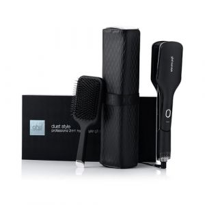 GHD - Coffret Duet Style - Lisseur Séchant 2-en-1 (Noir), Brosse & Pochette incluses. Sèche & Lisse Simultanément Sans Dommage Thermique ni Frisottis sur Cheveux Mouillés. Tous Types de Cheveux (Peyrouse Hair Shop, neuf)