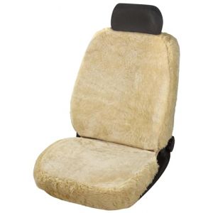 Walser Housse de si&egrave;ge Auto en Peau d'agneau Nineve, 100% Peau de Mouton Housse de si&egrave;ge pour Voiture, 1 pi&egrave;ce de Fourrure d'agneau Housses de si&egrave;ges Avant de Voiture Beige (WALSER - Le meilleur pour votre voiture, neuf)