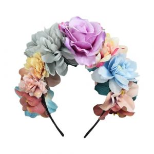 SSyang Couronne Fleur Cheveux, Fleur Bandeau Tiare, Fleur Fille Accessoires pour Cheveux, Rose Fleur Feuille Bandeau, Couronne de Fleurs, Serre Tete Fille, pour Festivals, Mariages, F&ecirc;tes (SSyang, neuf)