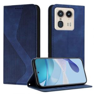 Mo-Somnus Coque pour Motorola Moto Edge 50 Ultra, Housse en Cuir Motorola Moto Edge 50 Ultra, Cuir Portefeuille Housse avec Magnétique Flip Étui à Rabat Case Etui Moto Edge 50 Ultra (Bleu) (Mo-Beauty EU Store, neuf)