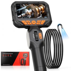 TURNRISE Camera Endoscopique 210&deg; Rotation Endoscope 1,6M Endoscope Cam&eacute;ra 4,3 Pouces 1920P HD Cam&eacute;ra Endoscopique IP67 Camera Canalisation 6,2mm Inspection Canalisation avec Carte 32 Go (YZITECH, neuf)