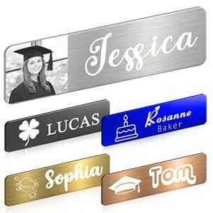 &Eacute;tiquette de nom personnalis&eacute;e avec logo - Badge personnalis&eacute; grav&eacute; avec aimant ou &eacute;pingle - &Eacute;tiquettes d'identification personnalis&eacute;es pour employ&eacute;s, m&eacute;decins, infirmi&egrave;res, enseignants (yeshuolemaoyi, neuf)