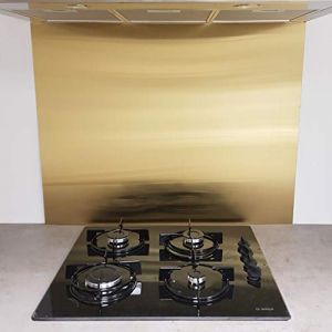 Crédence INOX brossé Laiton- 8 Tailles - Hauteur 70 cm x (Longueur 90 cm) (AluCouleur, neuf)