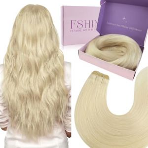 Fshine Tissage Cheveux Naturels Humains Blonde Platine 100g 55CM Cheveux Longs et Raides Extension Cheveux Naturel Tissage Remy Lisse Tissage Brésilienne Cheveux Couleur 60 (Fshine Hair Eu, neuf)