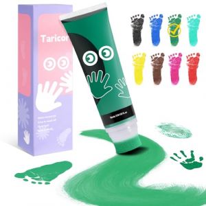 Taricor 75ml Kit Empreinte Bebe, Encre Empreinte Bébé Avec Attachement Éponge, NonToxique Empreinte Main Pied Bebe, Empreintes Bébé pour la Peau,Nouveau-nés Douche Cadeau Bebe Souvenir (Vert) (fulaer, neuf)