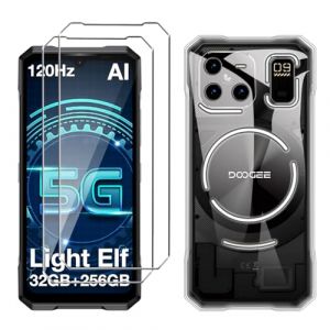 LYZXMY Coque pour Doogee Blade GT(6.72") Transparent Housse + 2 x Verre tremp&eacute; Protection &eacute;cran, Souple Silicone &Eacute;tui Protection Bumper TPU T&eacute;l&eacute;phone Case Cover (SLMY, neuf)