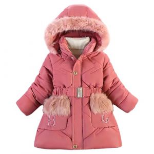 Tilozs Fille Manteau Enfant Veste de Polaire Epaisse Doudoune d'Hiver Chaud Blouson &agrave; Capuche Fourrure Ski Parka Rembourr&eacute; Longue V&ecirc;tement Coupe Vent, Rose fonc&eacute;, 4-6 ans(L'&eacute;tiquette: 120) (Zyolla, neuf)