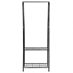 Portant à Vêtements, Porte-vêtements, Porte-manteau, Penderie, Cadre en Acier, avec Tringle et Étagère, pour Chambre, Vestiaire, Buanderie, Porte-Manteaux sur Pied,59,5 * 36,5 * 160 cm - noir (Hechheu, neuf)
