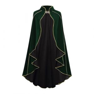 Cexiakong Cape médiévale sans capuche pour homme - Cape de vampire de la Renaissance - Avec col - Cape gothique - Manteau rétro vintage - Trench - Uniforme de cosplay - Carnaval, vert, taille unique (HUANGYUZHU-AMZSHOP, neuf)