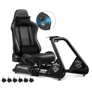 GTPLAYER Simulateur de Conduite, Siège de Simulation pour PC avec Haut-Parleurs, Support pour Volant et Pédalier (ComHoma Store, neuf)