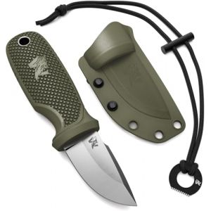 ODENWOLF W-MINI Couteau de cou D2 – Mini couteau EDC lame fixe avec étui + allume-feu – Couteau de survie compact – Idéal bushcraft, randonnée, outdoor (wolfgangs, neuf)