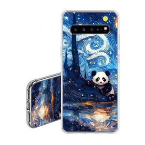 JEZSTHAI Coque Compatible avec Samsung Galaxy S10 5G Housse Silicone TPU Transparente Souple Antichoc,&Eacute;tui de Protection avec Motif Dessin Esth&eacute;tique,Panda (KARSTHAI, neuf)
