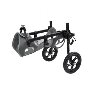 Chariot Chien Handicapé Fauteuil Roulant pour Chien avec Pattes Arrière Réglables et Grandes Roues, Harnais de Protection de Poitrine Souple, Attelles pour Pattes de Chat, Rééducation Des Animaux Hand (telaikairui, neuf)