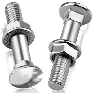 ddckj Lot de 25 Boulon Tete Ronde Collet Carr&eacute; M8 &times; 80 Demi-Filet&eacute;s Boulons de Carrosserie avec &Eacute;crou Hexagonal &agrave; Bride pour Bricolage, Automobile et Charpente M&eacute;tallique (YC-STORE, neuf)