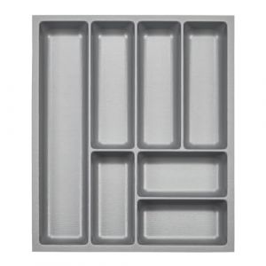 ORGA-BOX 3 Range-couverts Profondeur : 473 x largeur : 391 mm gris argenté avec structure Canvas pour tiroirs de 50 mm par ex. dans les cuisines Nobilia/Noblessa à partir de 08.2012. (S&O Handelsgesellschaft mbH, neuf)