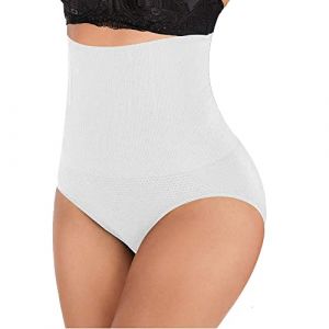 L&K-II Femme Culotte Gainante Ventre Plat Gaine Amincissante Invisible Taille Haute Culottes Sculptantes Stretch Slip Panty Minceur Shapewear Body Shaper,Blanc XS/S (LiKing-Shop, neuf)