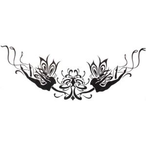 Maquillage de tatouage,tatouage temporaire, Beaux autocollants de tatouage, ensemble de 4 autocollants de tatouage de corps de totem d'ange et de fleur noirs chauds faux modèles de tatouage (DXHRY, neuf)