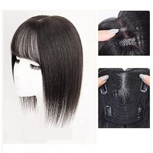 Perruques Cheveux Humains Perruque pièce vrais cheveux for couvrir les cheveux gris mince tête de cheveux pièce de patch vrais cheveux moelleux augmenter le volume des cheveux fausse frange Perruque D (duduwuww, neuf)
