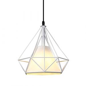 Mengjay Industriel Suspension Luminaire R&eacute;tro Lustre Plafonnier,Industriel Suspensions Eclairage Antique Pendentif Lumiere Retro Plafonnier Lustre Luminaire en Forme Suspensions Luminaires (Blanc) (Mengjay, neuf)