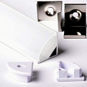 AFTERTECH 1 x 2 m 1616B 16 x 16 mm profil aluminium angulaire blanc pour bandes LED barre rigide 2 m + coque (AFTERTECH&reg;, neuf)