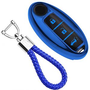 KASER Coque Clé en Silicone Compatible pour Nissan Qashqai Juke X-Trail Micra Murano Cover Housse Porte-clé TPU Protection Télécommande Keyless (Bleu) (SALTY PEAR LIMITED, neuf)