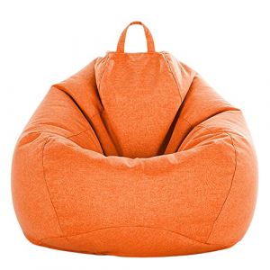 FANSU Pouf Poire Sans Remplissage, Couleurs Unies Polyester, Sac Haricots Pour Enfant Adulte, Salon Chambre Soft, Polyvalent de Rangement (70x80cm, Orange) (JINBO, neuf)