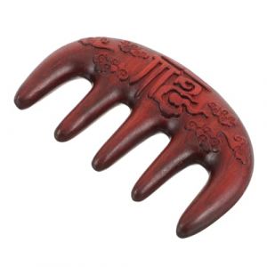 WOONEKY Peigne En Bois Naturel Pour Massage Du Cuir Chevelu Outil De Massage Facial En Sandale Pour Cheveux Mouill&eacute;s Ou Secs Point Dacupuncture Ergonomique (Jan Yagers, neuf)