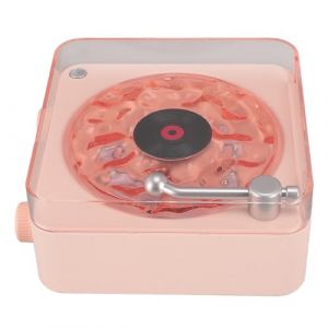 Haut-Parleur VintageVinyl Wave, Lecteur CD Portable en Forme de Tourne-Disque, Petit Haut-Parleur St&eacute;r&eacute;o sans Fil Multifonction 3 en 1 avec Veilleuse Ambiante, Gfit pour Les Amis (Anxxin, neuf)
