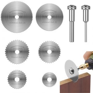 Flintronic 6PCS Lame de Scie Circulaire, HSS Mini Disque Diamant à Tronçonner, Disques de Coupe pour Dremel, Mini Outils de Coupe avec 2 Bielle pour Couper Métal, Bois, Plastique (XJYEU, neuf)
