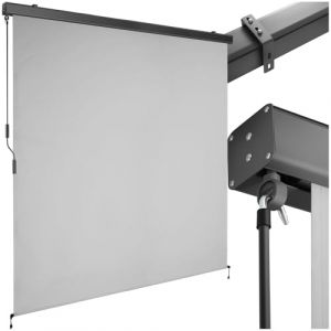 tectake® Store banne Vertical avec Manivelle, Multi-Fonction Store Vertical Enroulable Brise Soleil Brise Vue Jardin Brise Vue Balcon Opaque en Acier laqué époxy - Gris Clair, 180 x 250 cm (TECTAKE FRANCE SAS, neuf)