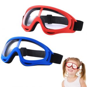 Lot de 2 lunettes de protection Nerf pour enfants, lunettes de vélo, lunettes anti-chute, lunettes de protection des yeux Blaster, lunettes Clear Elite Goggles, masque pour enfant, accessoires de (guang zhou xian shi mao yi you xian gong si, neuf)