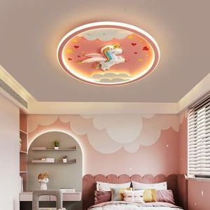 LED enfants plafonnier 72w 5500lm avion fus&eacute;e Licorne forme dimmable &agrave; distance rose / bleu / blanc pour chambre d'enfants chambre salon amusement cr&eacute;atif / belle &eacute;conomie d'&eacute;nergie durable s&eacute;curit&eacute; ( (DHGIE, neuf)