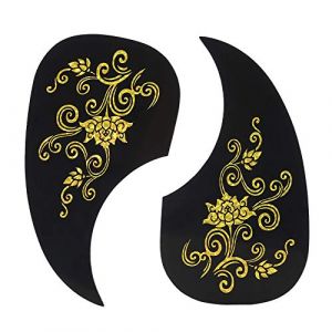 Pickguard pourGuitare Acoustique 2 Pi&egrave;ces Autocollants Professionnels Protection Contre Les Rayures Accessoires (Vigne &Agrave; Fleurs Dor&eacute;es)-Prot&egrave;ge Moteur Pour (CHICIRIS-EU, neuf)