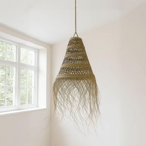 Generico Lustre à Suspension en Paille Artisanale Marocaine: Style Ethnique, Éclairage Naturel et Confortable 2403211011 (Etnico del Mondo, neuf)