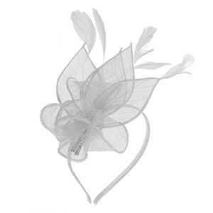 Sewroro Chapeau bibi pour femme - Bandeau fleur en maille - Pince &agrave; cheveux pour f&ecirc;te de mariage, blanc, M (allDUO, neuf)